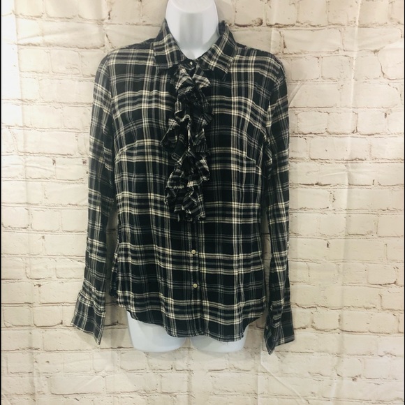 💫EUC💫Converse Button Up Long Sleeves w/ Ruffles - Women Top💫 - Picture 3 of 8